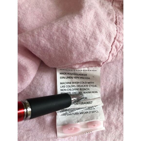 Café Luna Linen Blend Mens Button Down Shirt Size M - Picture 12 of 12